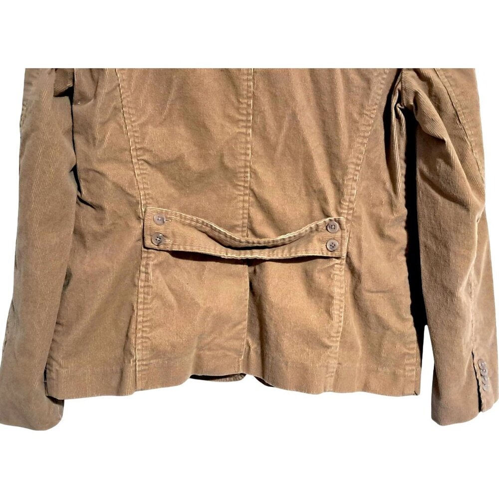 Y2K Lands End Corduroy Blazer Womens Size 12 Tan Jacket - Picture 10 of 13